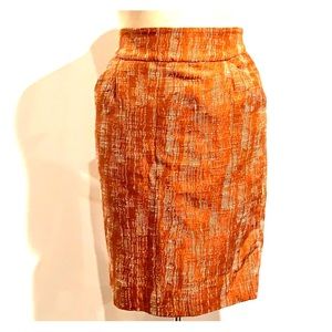 Burnt Orange and white J Crew skirt